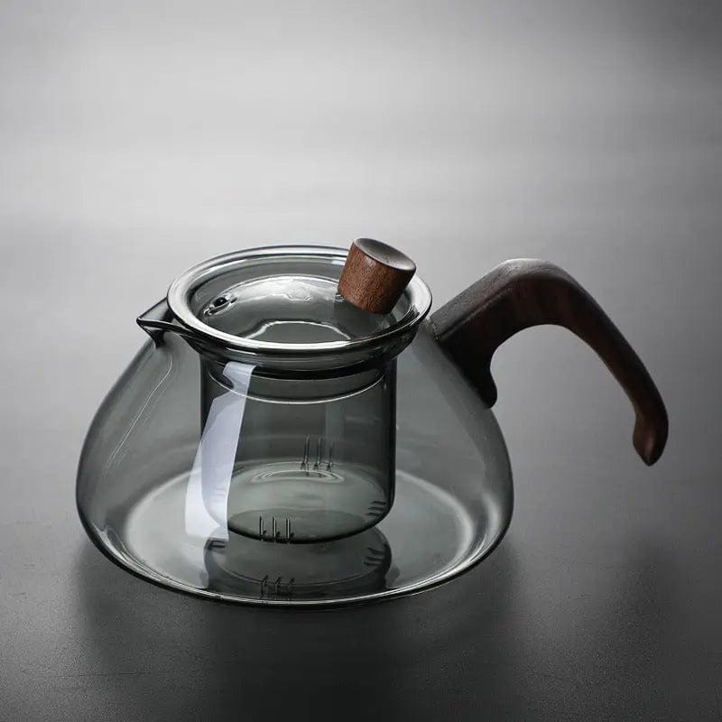 Minimalist Design Glass Teapot with Wood 600 ml