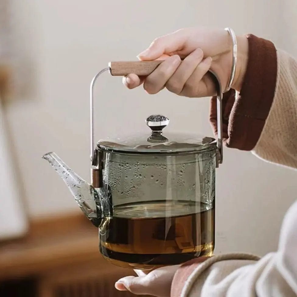 Modern Clear Glass Teapot, 1 Liter