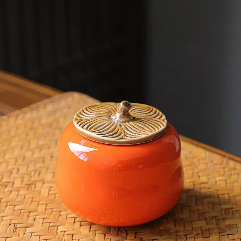 Persimmon Fruit Ceramic Tea Box