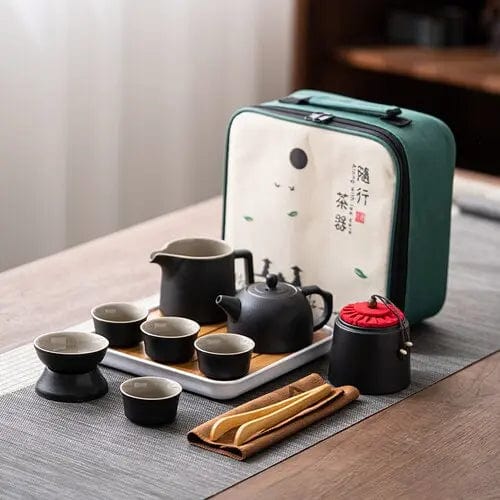 Portable Japanese Ceramic Tea Set