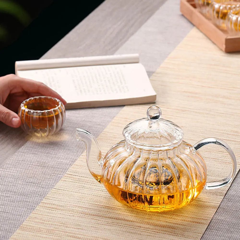 Pumpkin Design Glass Teaset