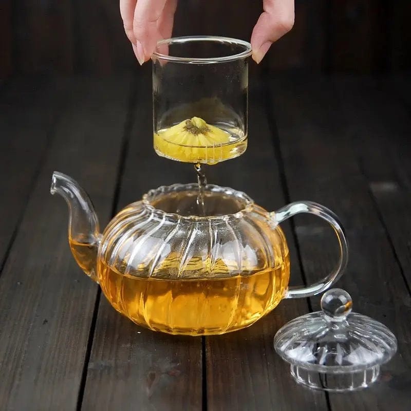 Pumpkin Glass Teapot 600ML