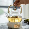 Scandinavian Glass Teapot 1L with Infuser and Bamboo Handle