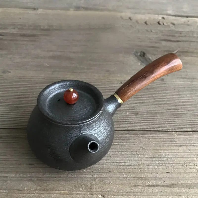 Small Japanese Black Ceramic Teapot 180 ml
