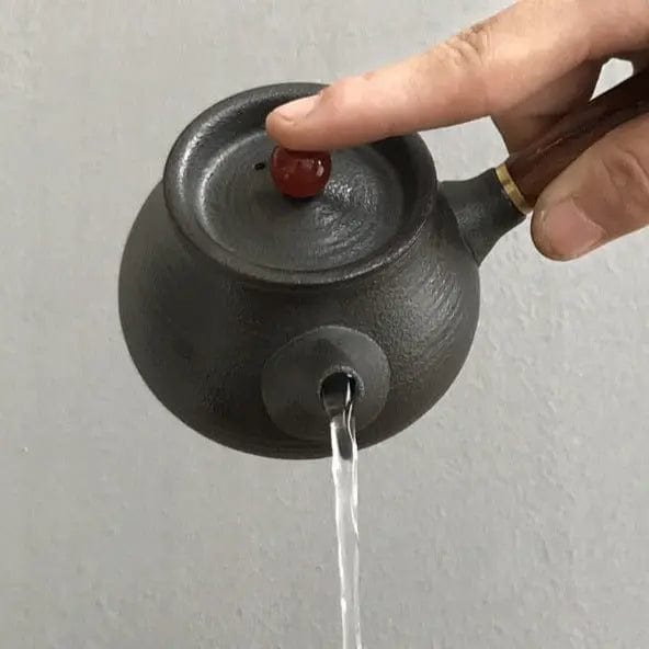 Small Japanese Black Ceramic Teapot 180 ml