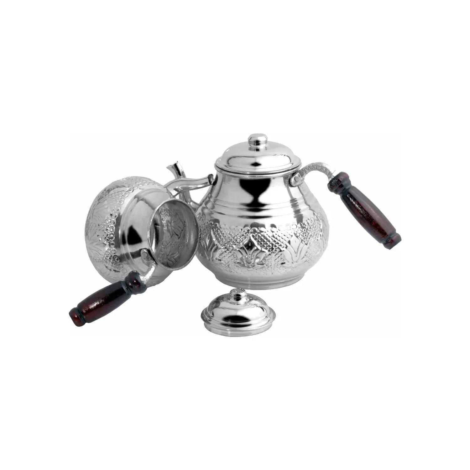 Turkish Copper Teapot with Double Layer and Patterns
