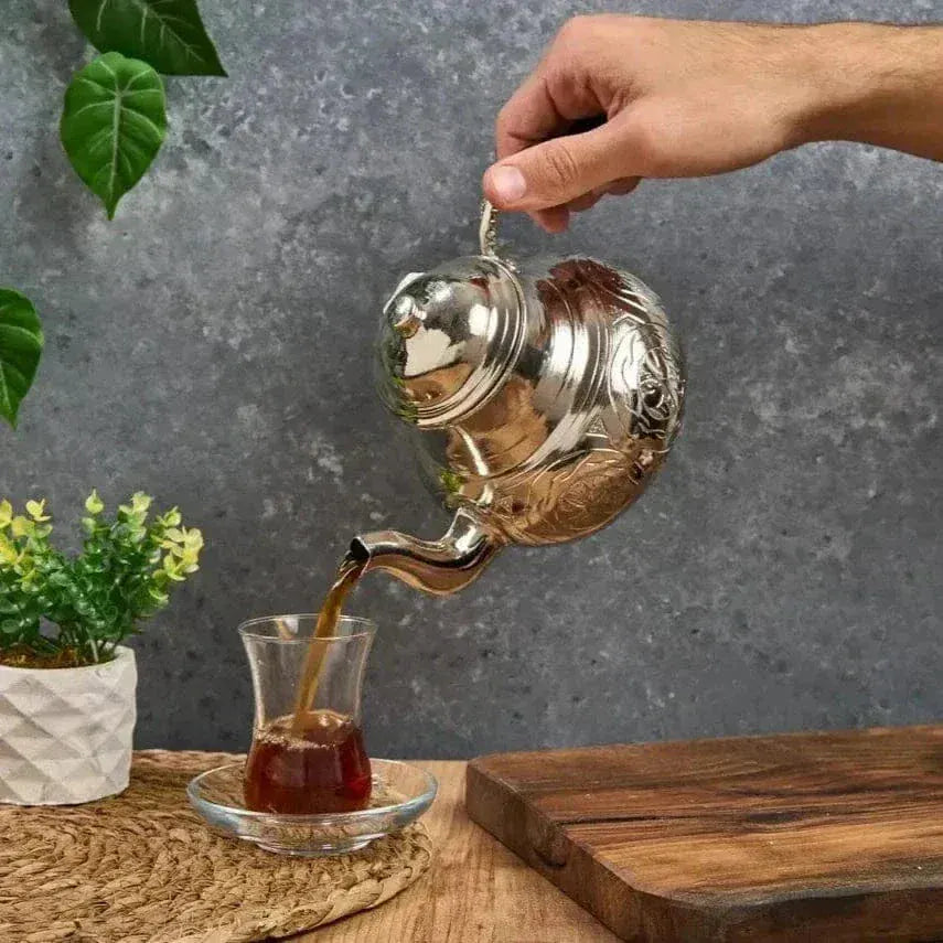 Turkish Silver Double-Layered Copper Teapot