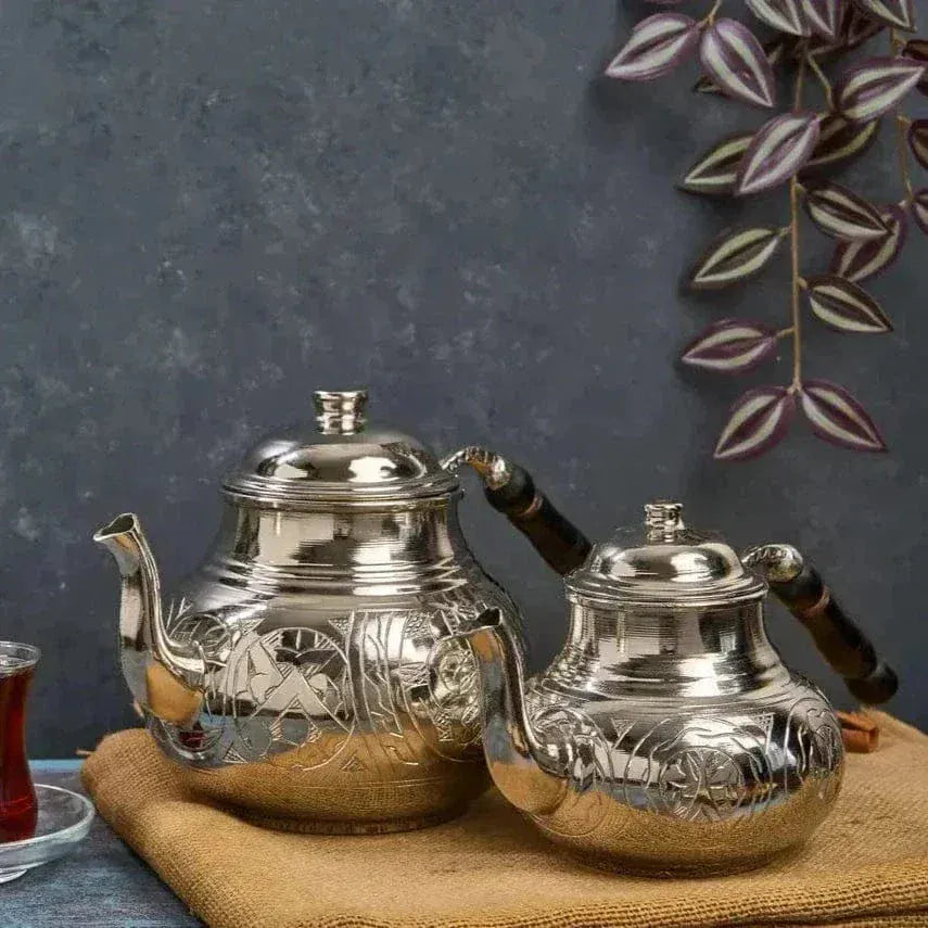 Turkish Silver Double-Layered Copper Teapot
