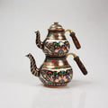 Turkish Colored Copper Teapot with Two Layers