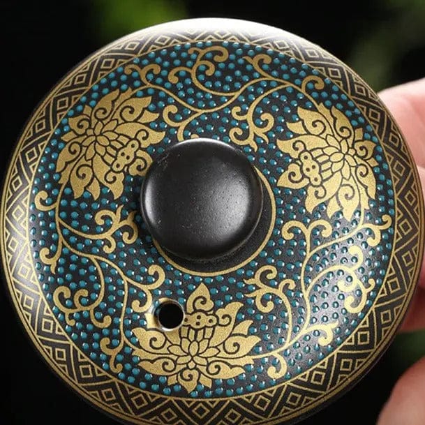 Vintage Black Chinese Ceramic Teapot 240 ml