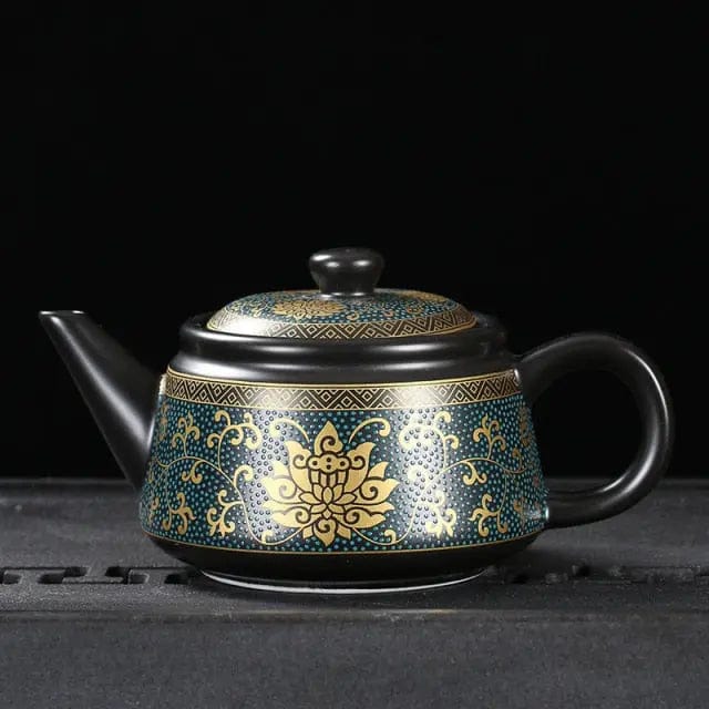 Vintage Black Chinese Ceramic Teapot 240 ml