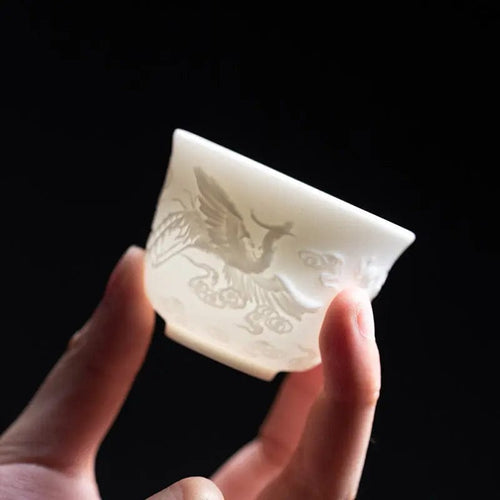 White and Fine Ceramic Teacup 50ml