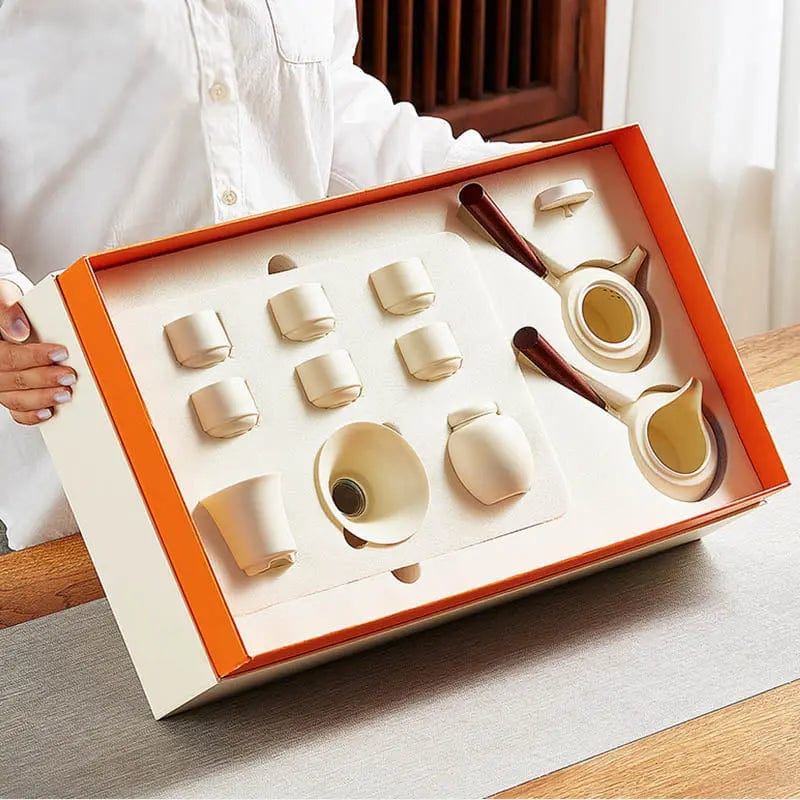White Chinese Ceramic Tea Set