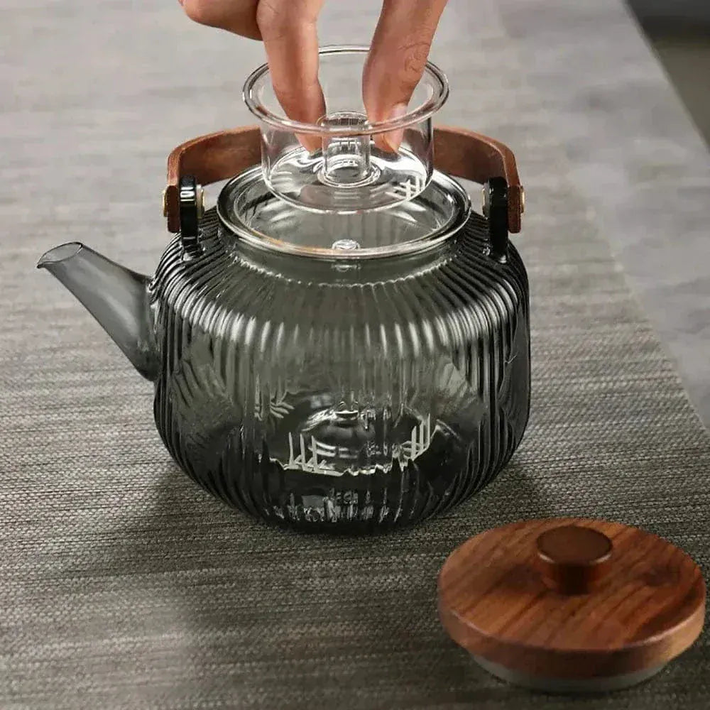 Wood Ambiance Glass Teapot 800ml