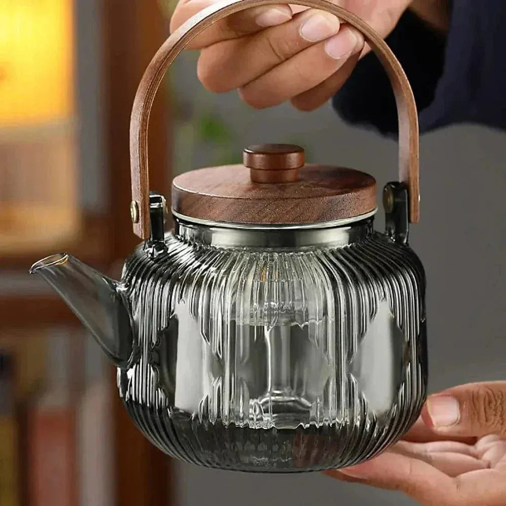 Wood Ambiance Glass Teapot 800ml
